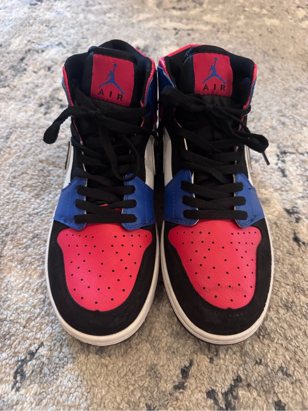 Nike Air Jordan 1 retro mid-Top Sneakers — Red, Blue, Black